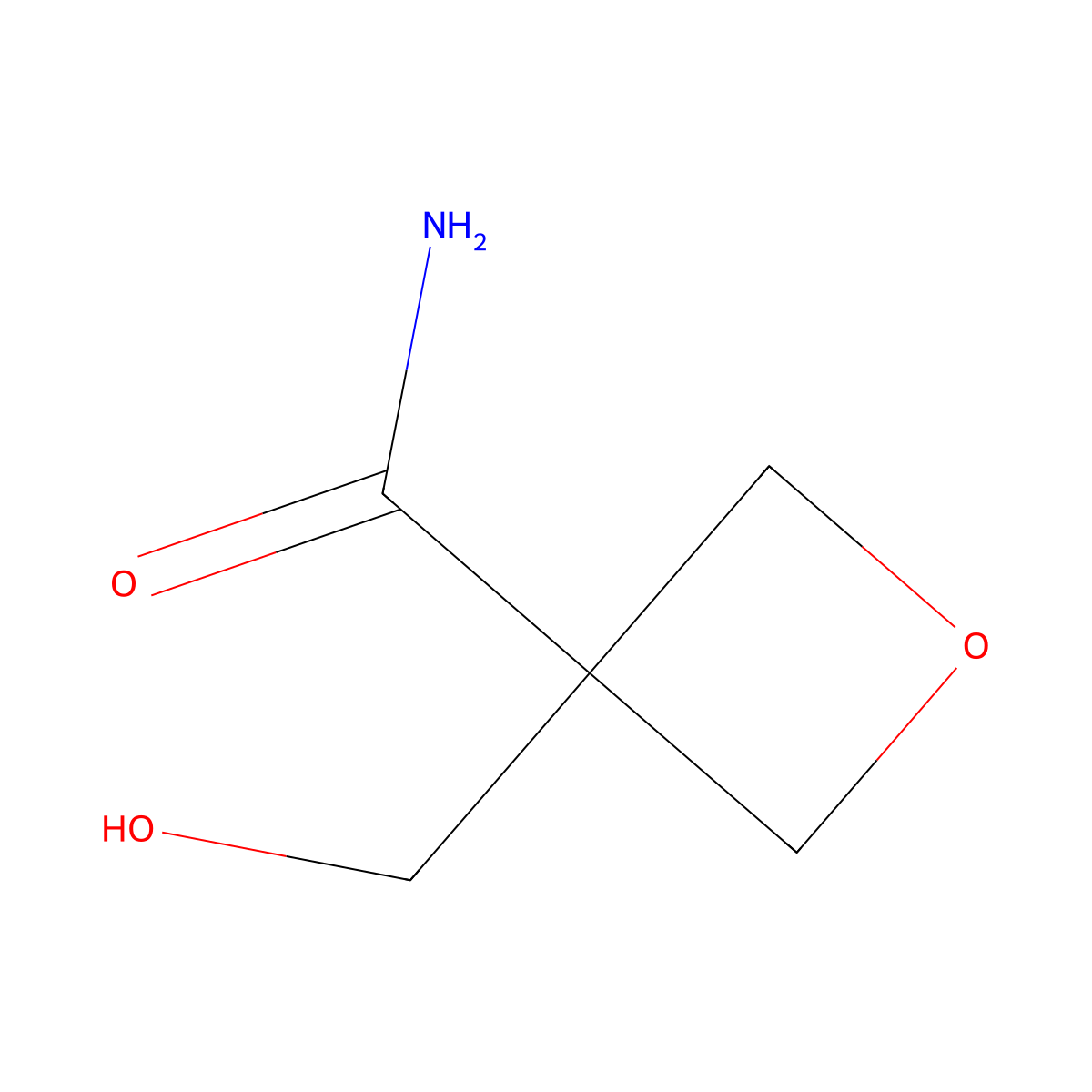 3-(Hydroxymethyl)oxetane-3-carboxamide molecular structure, CAS 2580179-94-6