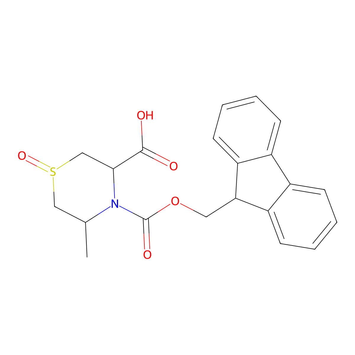 4-{[(9H-fluoren-9-yl)methoxy]carbonyl}-5-methyl-1-oxo-1lambda4-thiomorpholine-3-carboxylic acid molecular structure, CAS 2580179-98-0