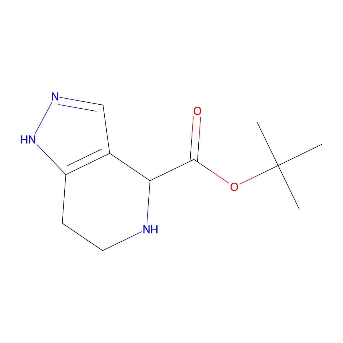 tert-butyl 2H,4H,5H,6H,7H-pyrazolo[4,3-c]pyridine-4-carboxylate molecular structure, CAS 2580180-00-1