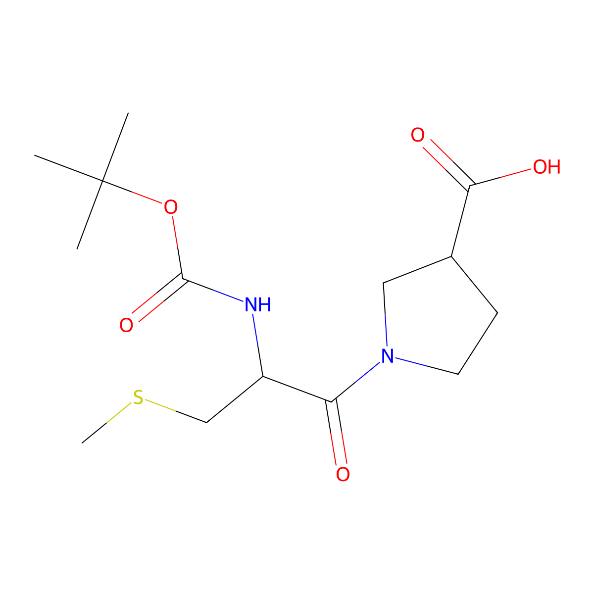 1-(2-{[(Tert-butoxy)carbonyl]amino}-3-(methylsulfanyl)propanoyl)pyrrolidine-3-carboxylic acid molecular structure, CAS 2580180-05-6
