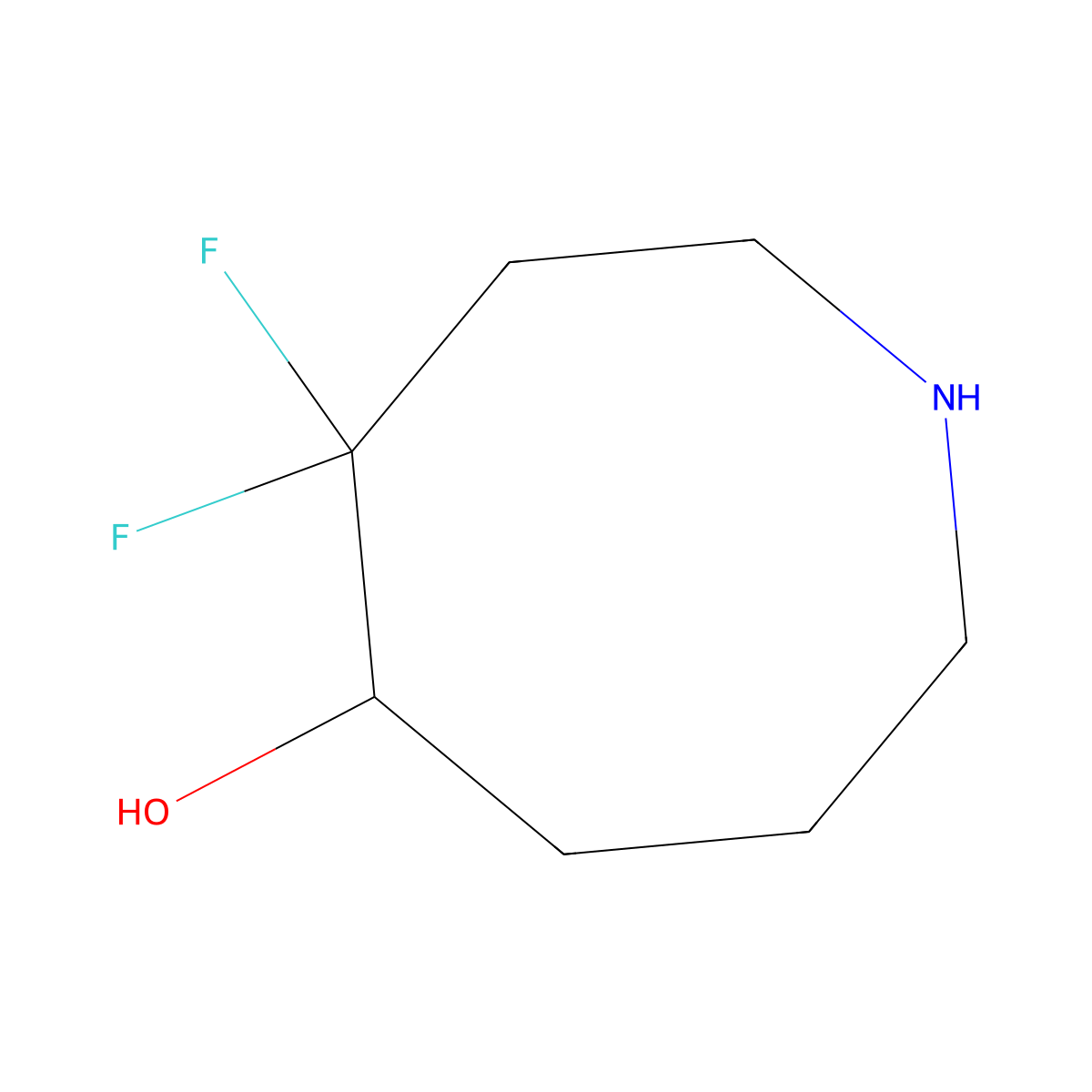 4,4-Difluoroazocan-5-ol molecular structure, CAS 2580180-09-0