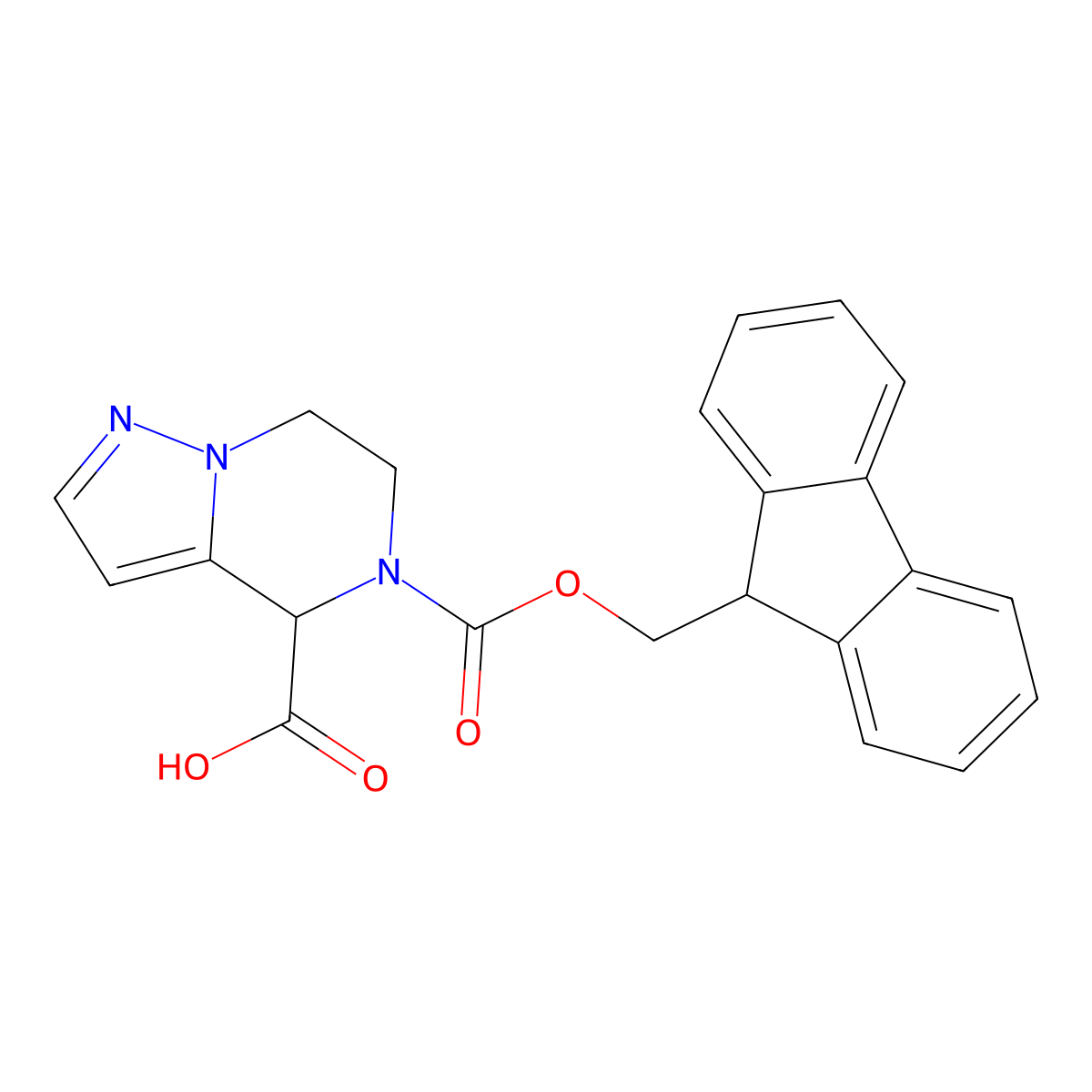 5-{[(9H-fluoren-9-yl)methoxy]carbonyl}-4H,5H,6H,7H-pyrazolo[1,5-a]pyrazine-4-carboxylic acid molecular structure, CAS 2580180-16-9