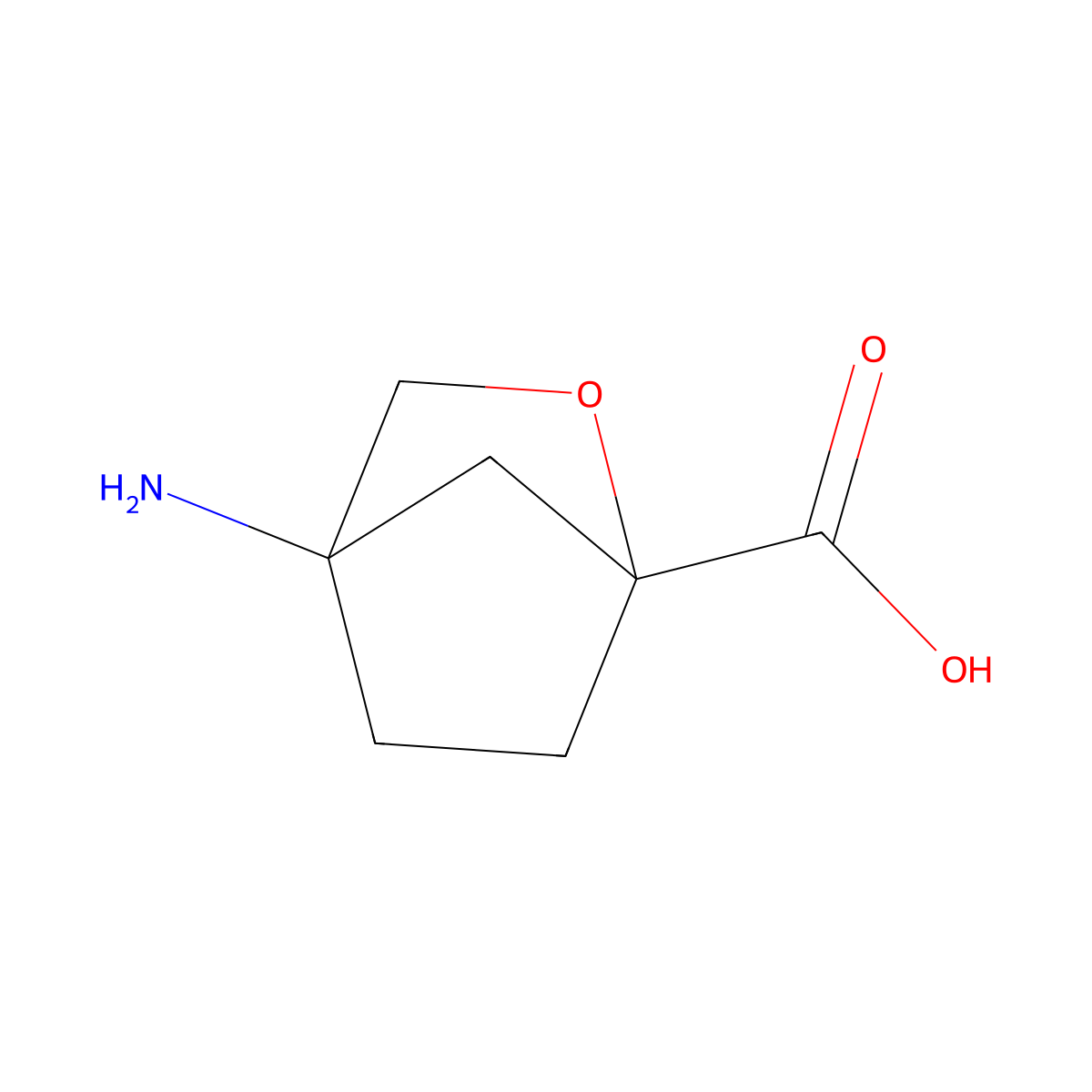 4-Amino-2-oxabicyclo[2.2.1]heptane-1-carboxylic acid molecular structure, CAS 2580180-18-1