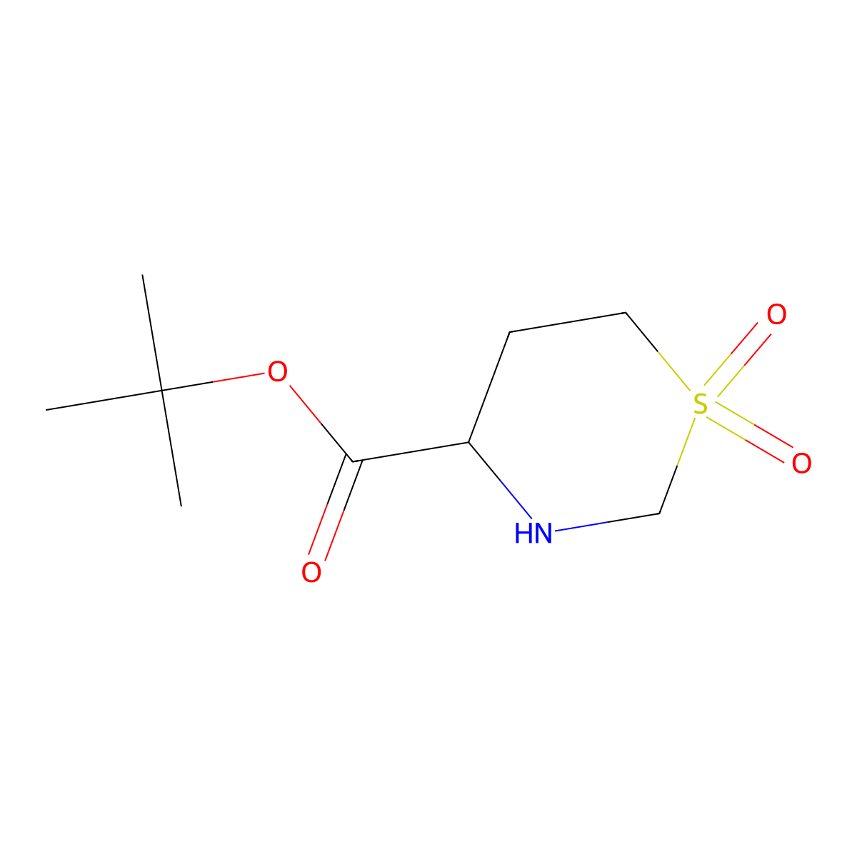 Tert-butyl 1,1-dioxo-1lambda6,3-thiazinane-4-carboxylate molecular structure, CAS 2580180-20-5