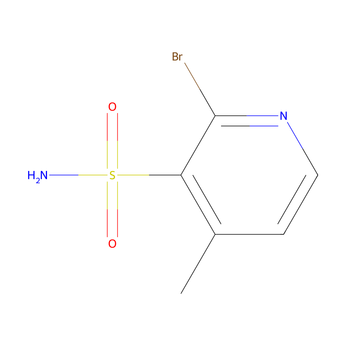 2-Bromo-4-methylpyridine-3-sulfonamide molecular structure, CAS 2580180-21-6