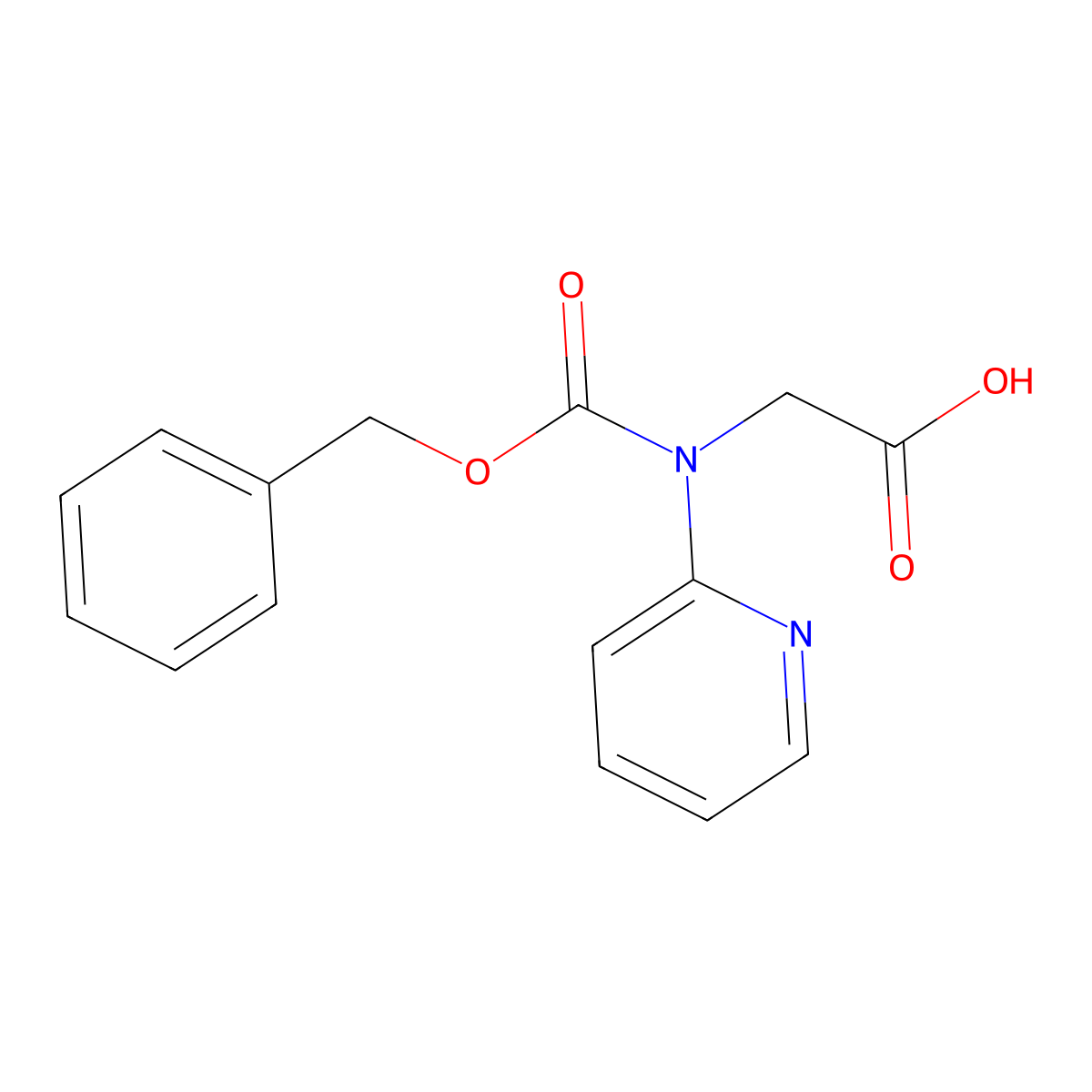 2-{[(Benzyloxy)carbonyl](pyridin-2-yl)amino}acetic acid molecular structure, CAS 2580180-29-4