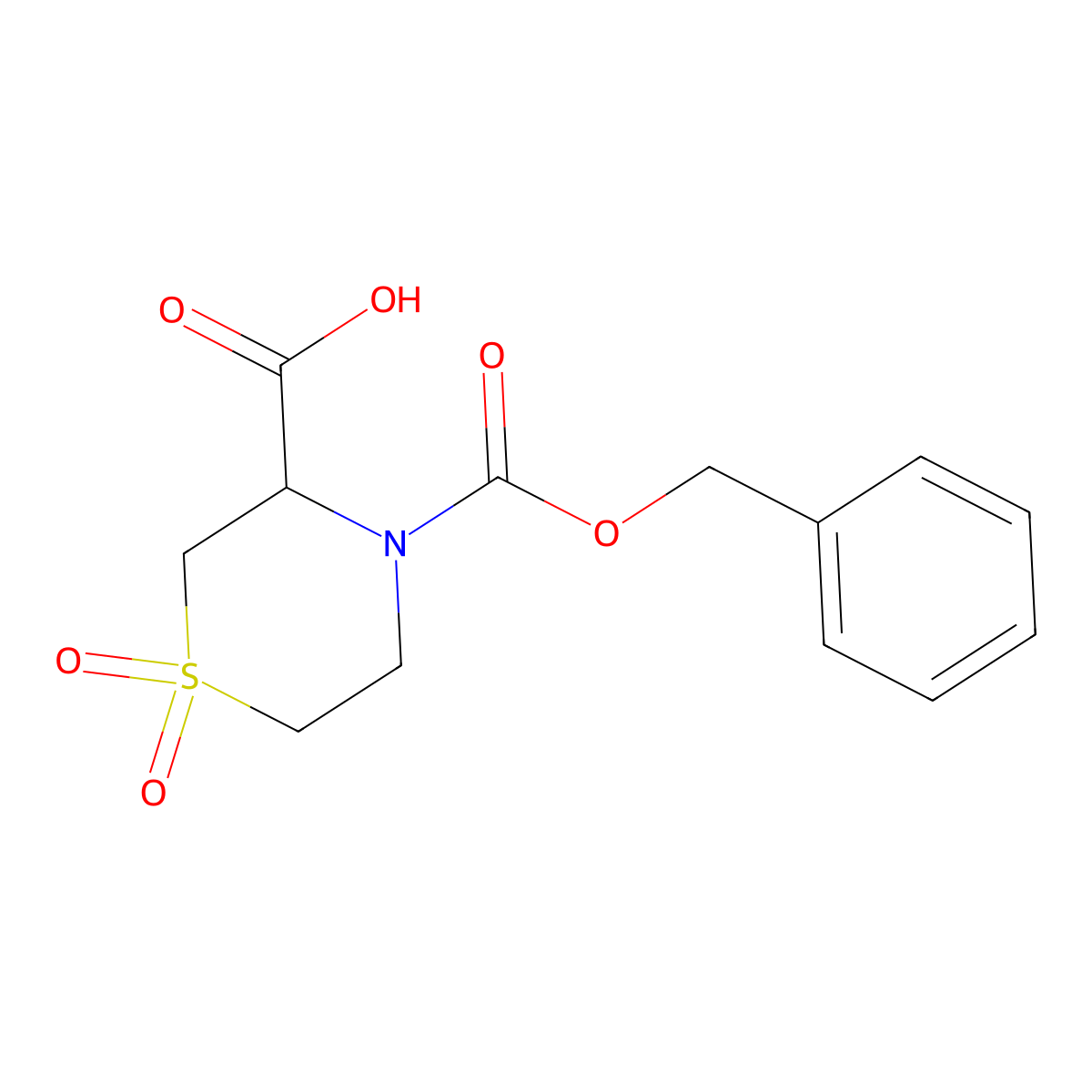 4-[(Benzyloxy)carbonyl]-1,1-dioxo-1lambda6-thiomorpholine-3-carboxylic acid molecular structure, CAS 2580180-34-1