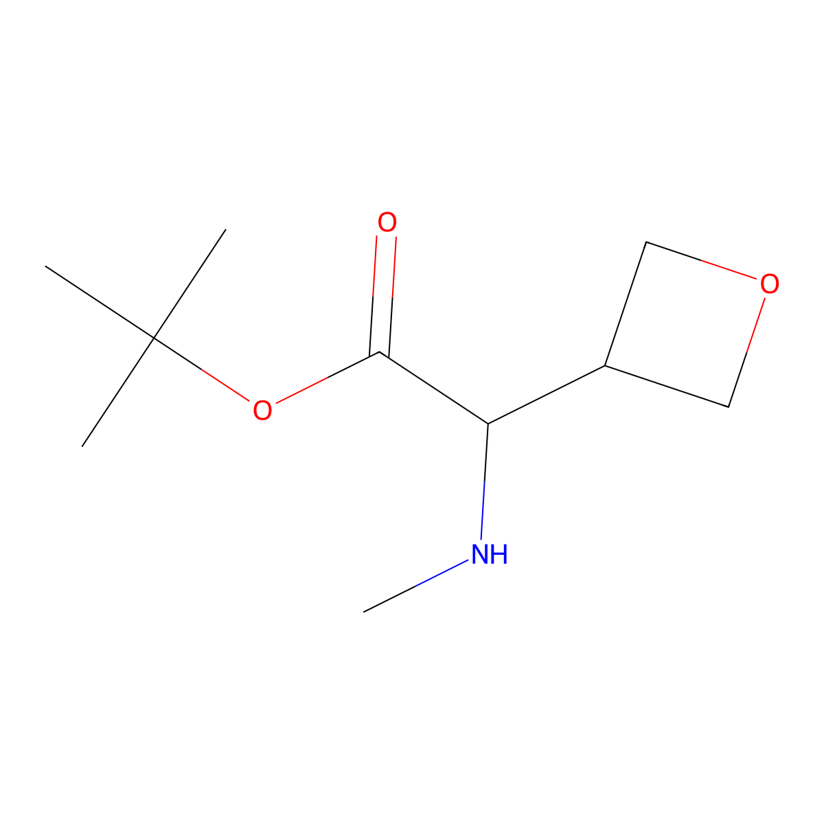 Tert-butyl 2-(methylamino)-2-(oxetan-3-yl)acetate molecular structure, CAS 2580180-36-3