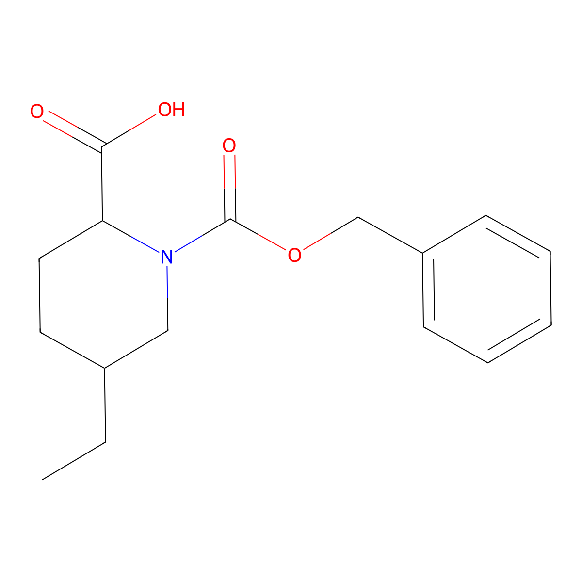1-[(Benzyloxy)carbonyl]-5-ethylpiperidine-2-carboxylic acid molecular structure, CAS 2580180-42-1