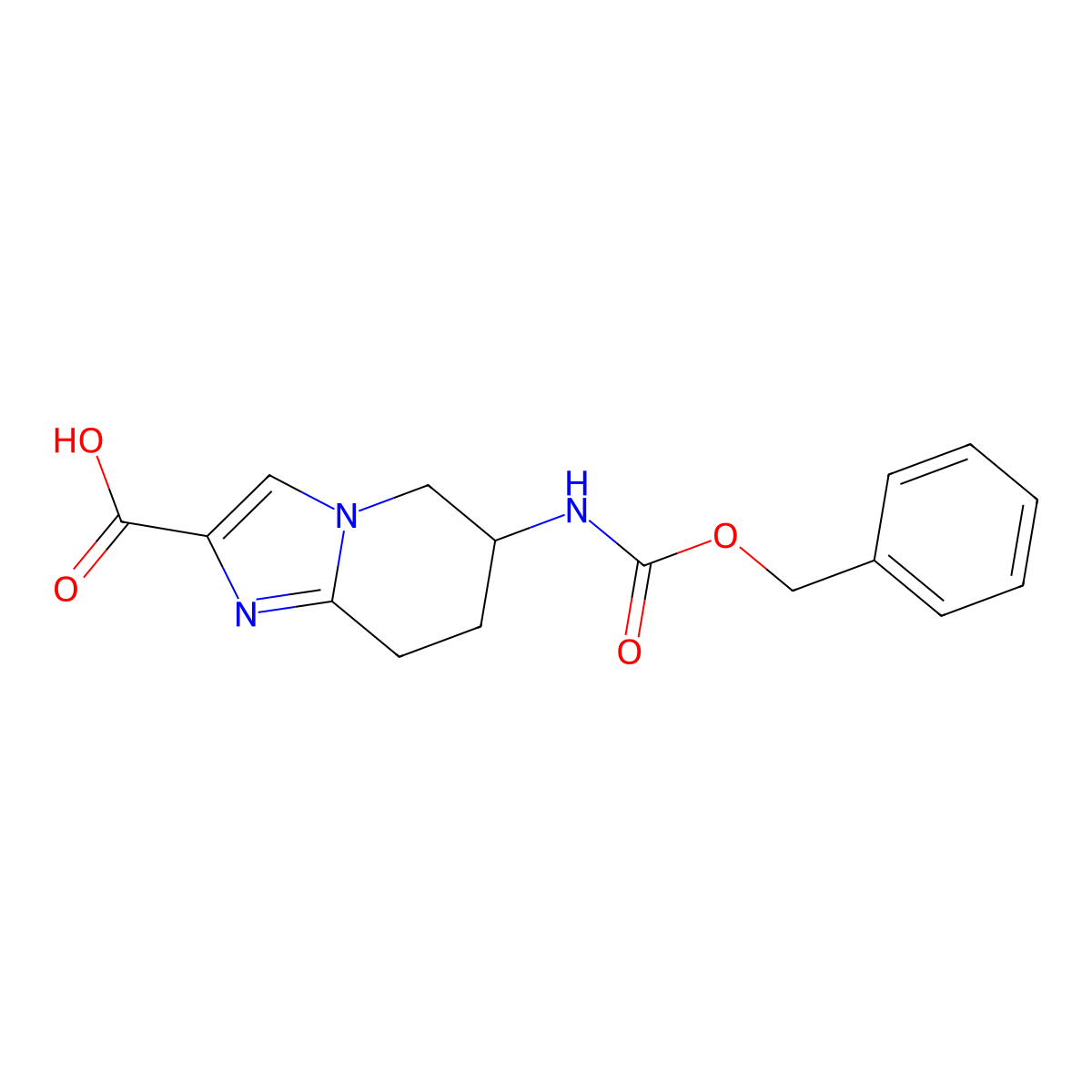 6-{[(benzyloxy)carbonyl]amino}-5H,6H,7H,8H-imidazo[1,2-a]pyridine-2-carboxylic acid molecular structure, CAS 2580180-60-3