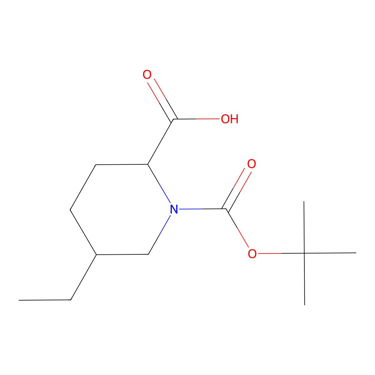 1-(tert-Butoxycarbonyl)-5-ethylpiperidine-2-carboxylic acid molecular structure, CAS 2580180-70-5