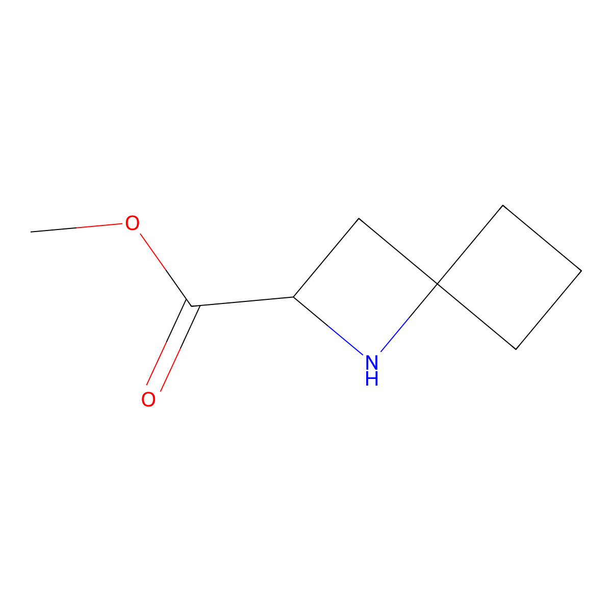 Methyl 1-azaspiro[3.3]heptane-2-carboxylate molecular structure, CAS 2580180-88-5
