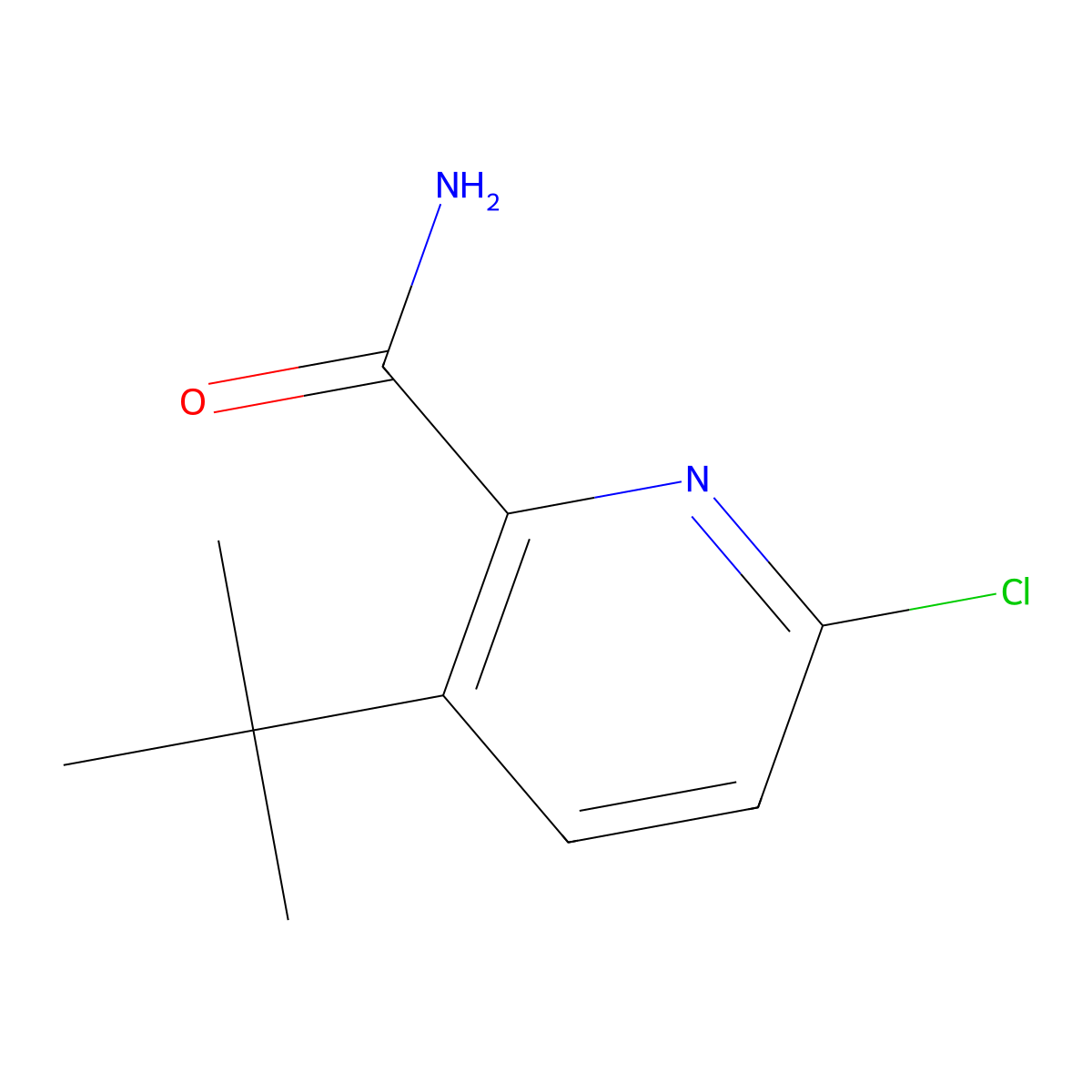 3-Tert-butyl-6-chloropyridine-2-carboxamide molecular structure, CAS 2580180-93-2