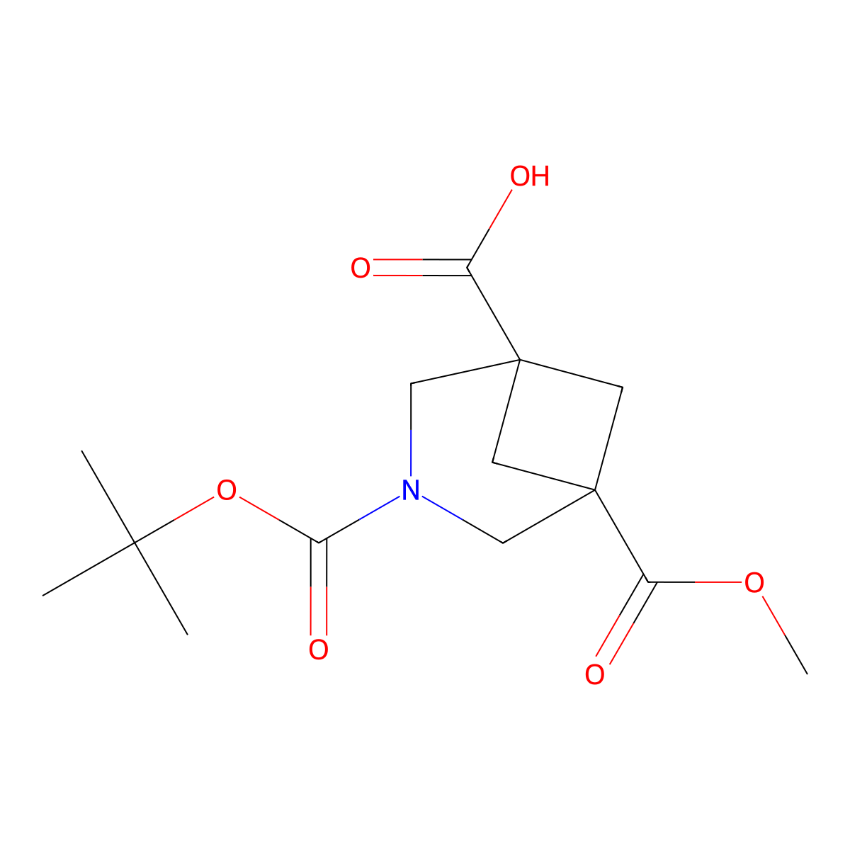 3-[(Tert-butoxy)carbonyl]-5-(methoxycarbonyl)-3-azabicyclo[3.1.1]heptane-1-carboxylic acid molecular structure, CAS 2580180-98-7