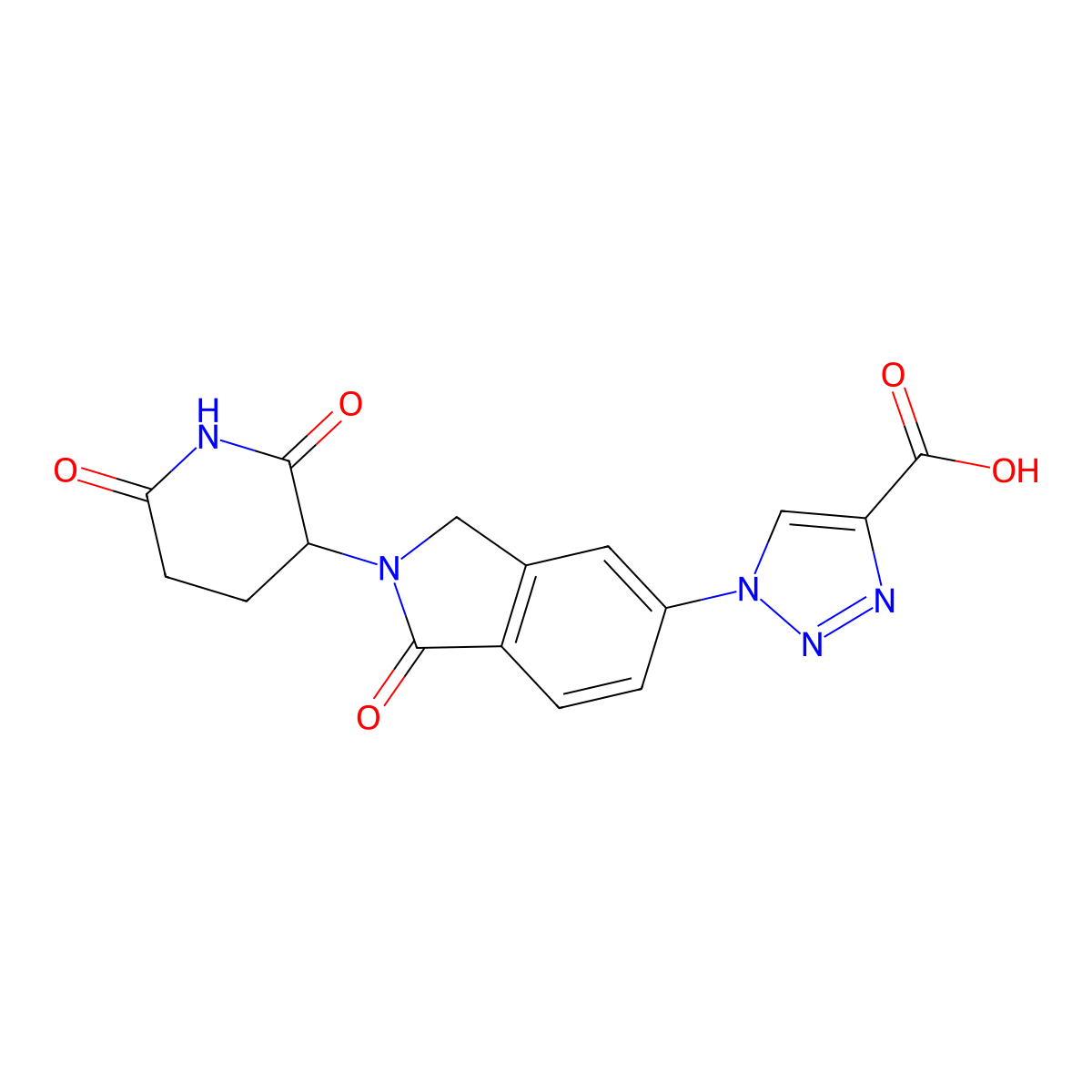 1-[2-(2,6-dioxopiperidin-3-yl)-1-oxo-2,3-dihydro-1H-isoindol-5-yl]-1H-1,2,3-triazole-4-carboxylic acid molecular structure, CAS 2580181-06-0