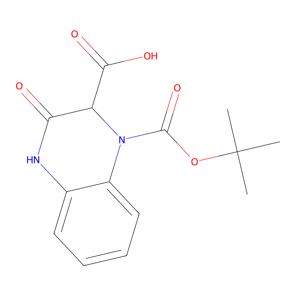1-[(Tert-butoxy)carbonyl]-3-oxo-1,2,3,4-tetrahydroquinoxaline-2-carboxylic acid molecular structure, CAS 2580181-09-3