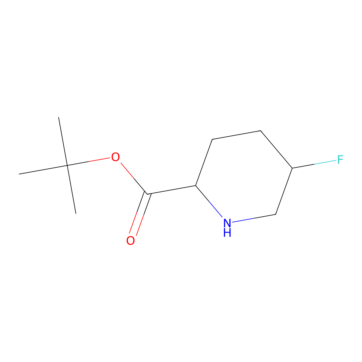 Tert-butyl 5-fluoropiperidine-2-carboxylate molecular structure, CAS 2580181-12-8