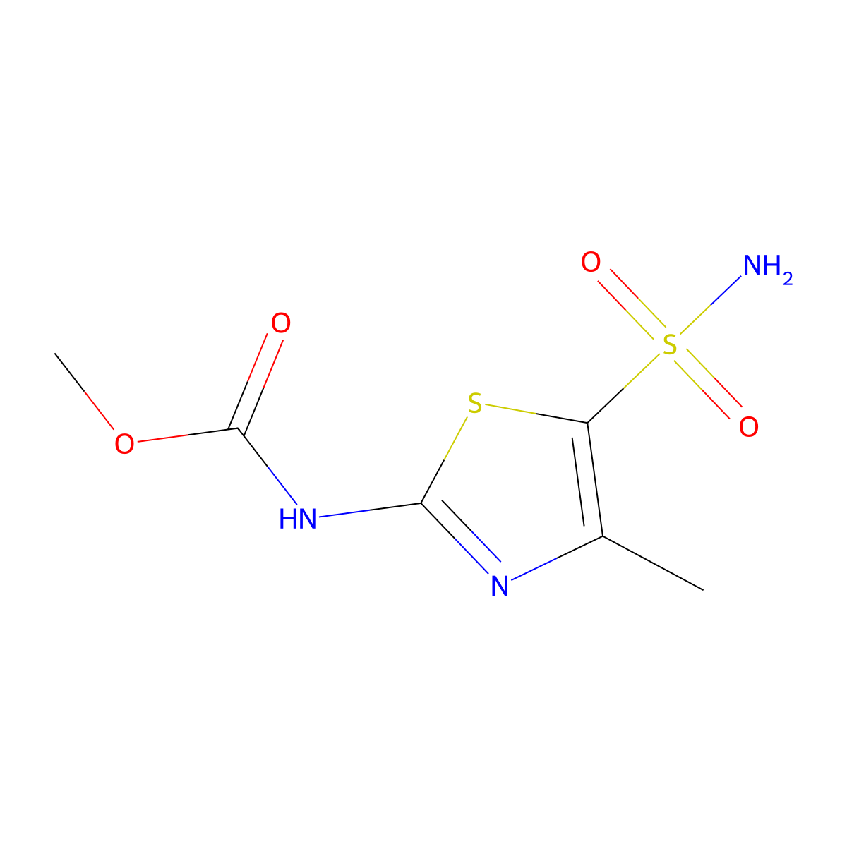 methyl N-(4-methyl-5-sulfamoyl-1,3-thiazol-2-yl)carbamate molecular structure, CAS 2580181-14-0