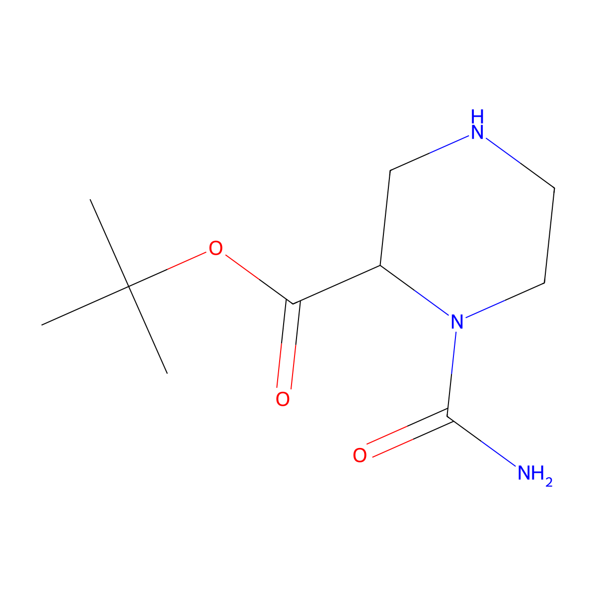 Tert-butyl 1-carbamoylpiperazine-2-carboxylate molecular structure, CAS 2580181-17-3