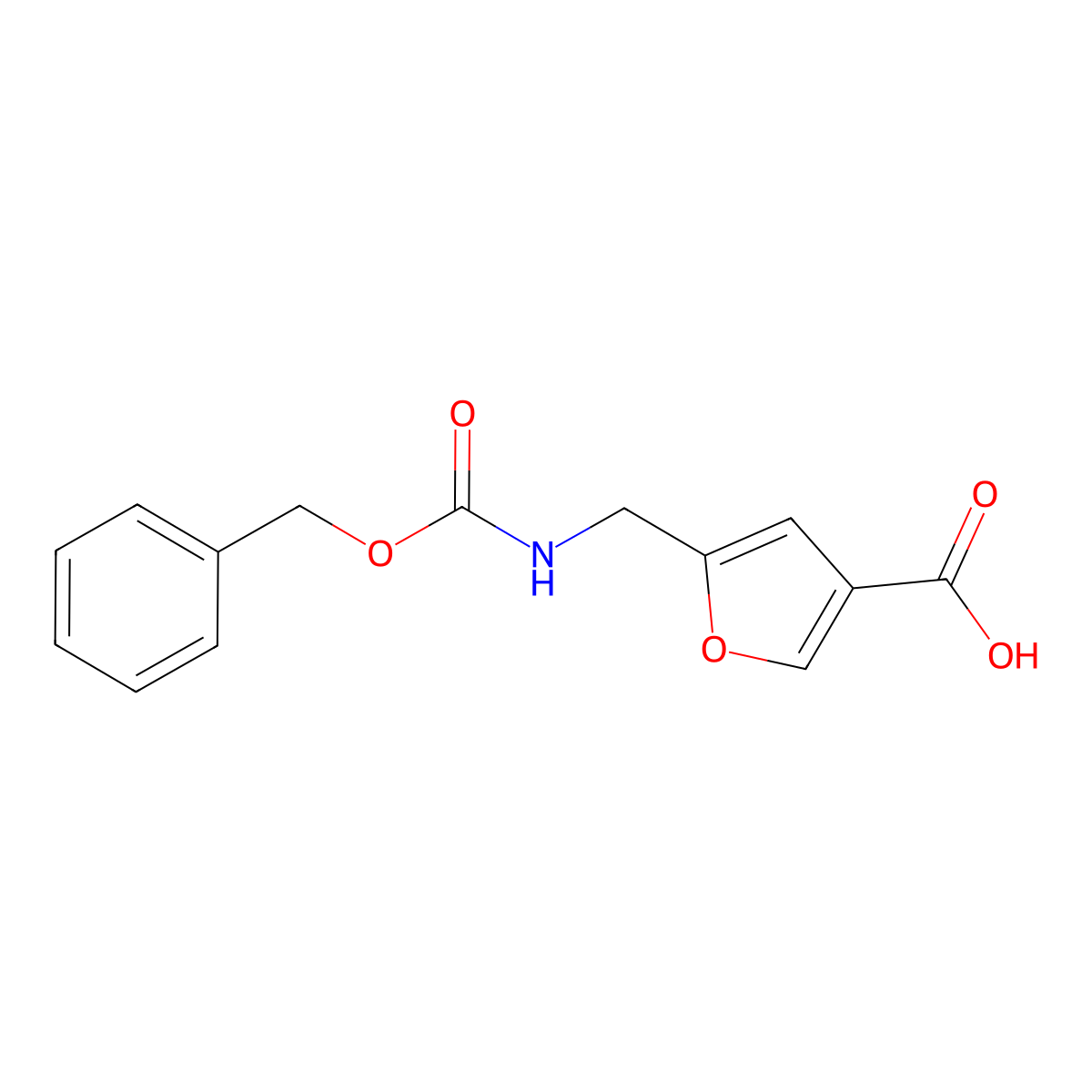 5-({[(Benzyloxy)carbonyl]amino}methyl)furan-3-carboxylic acid molecular structure, CAS 2580181-26-4