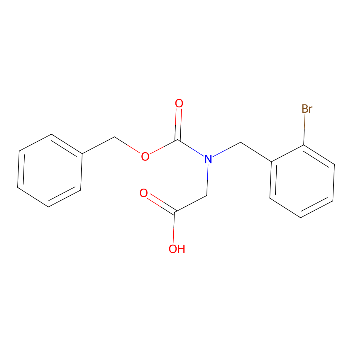 2-{[(Benzyloxy)carbonyl][(2-bromophenyl)methyl]amino}acetic acid molecular structure, CAS 2580181-32-2