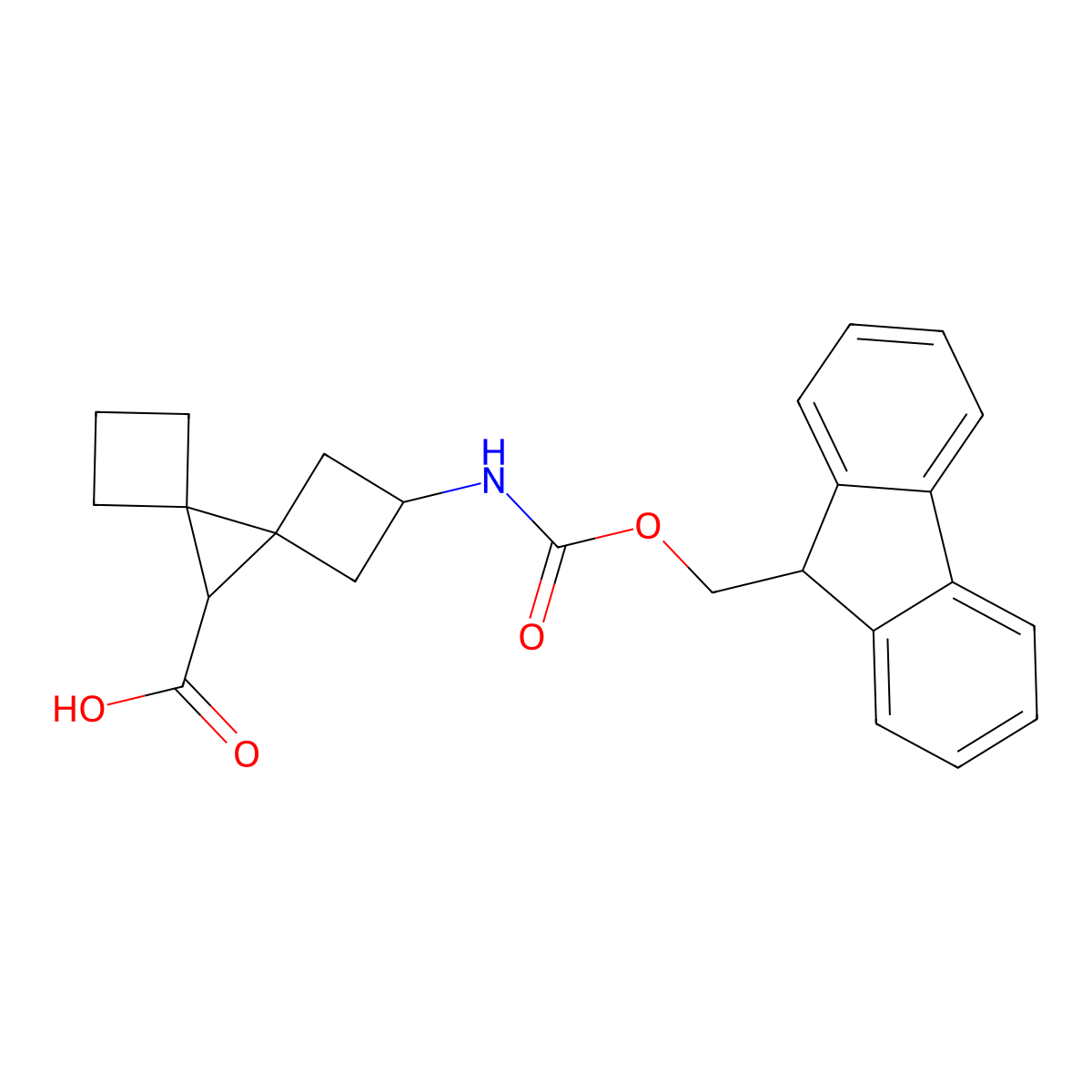 2-({[(9H-fluoren-9-yl)methoxy]carbonyl}amino)dispiro[3.0.3^{5}.1^{4}]nonane-9-carboxylic acid molecular structure, CAS 2580181-36-6