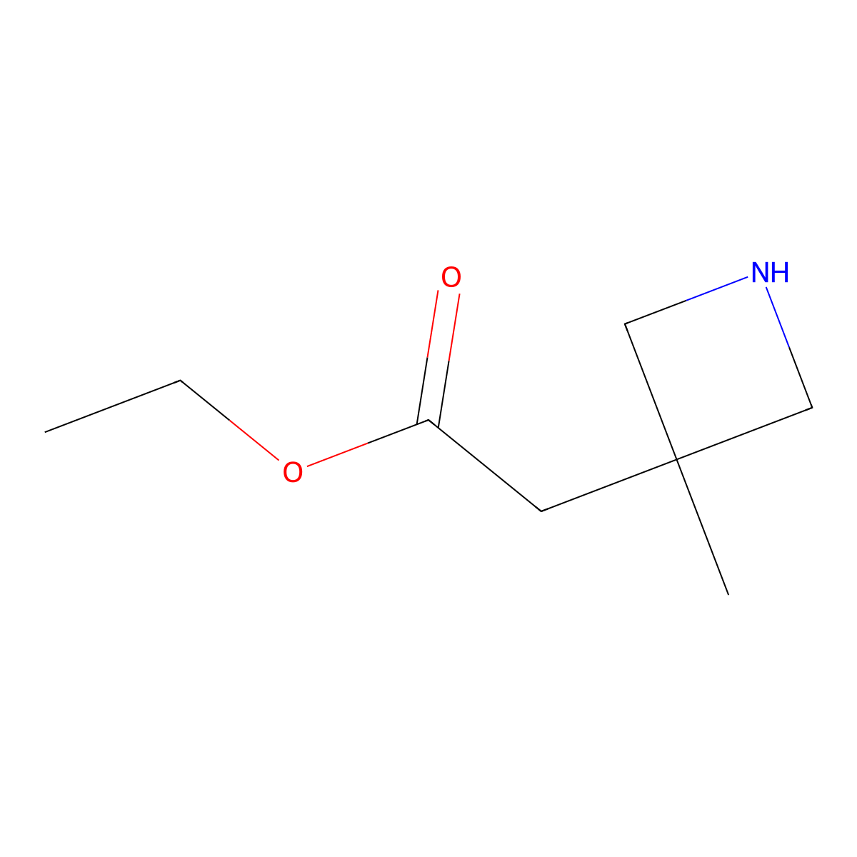 Ethyl 2-(3-methylazetidin-3-yl)acetate molecular structure, CAS 2580181-44-6
