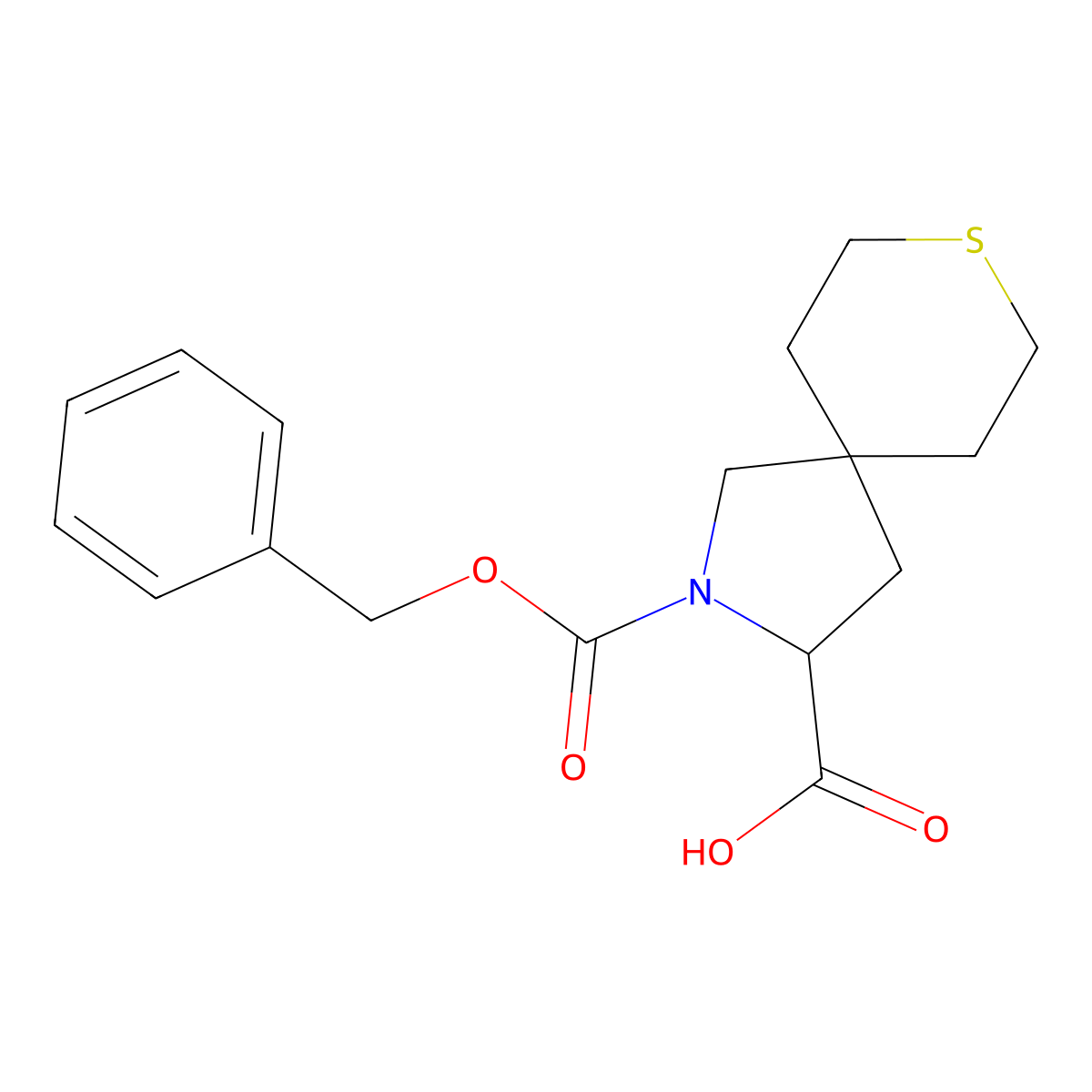 2-[(Benzyloxy)carbonyl]-8-thia-2-azaspiro[4.5]decane-3-carboxylic acid molecular structure, CAS 2580181-65-1