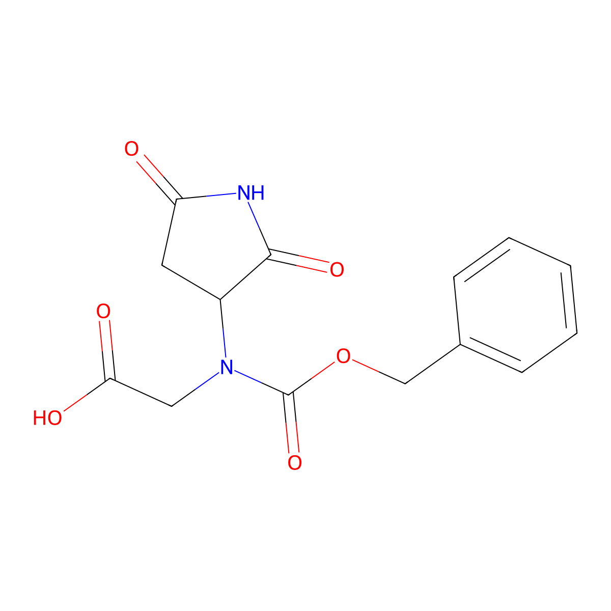 2-{[(Benzyloxy)carbonyl](2,5-dioxopyrrolidin-3-yl)amino}acetic acid molecular structure, CAS 2580181-68-4