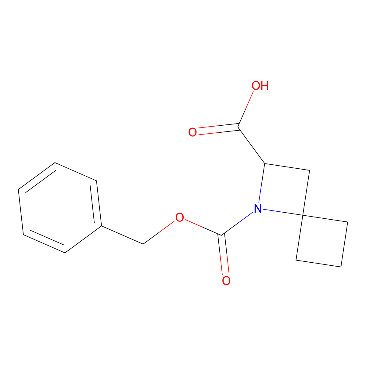 1-[(Benzyloxy)carbonyl]-1-azaspiro[3.3]heptane-2-carboxylic acid molecular structure, CAS 2580181-83-3
