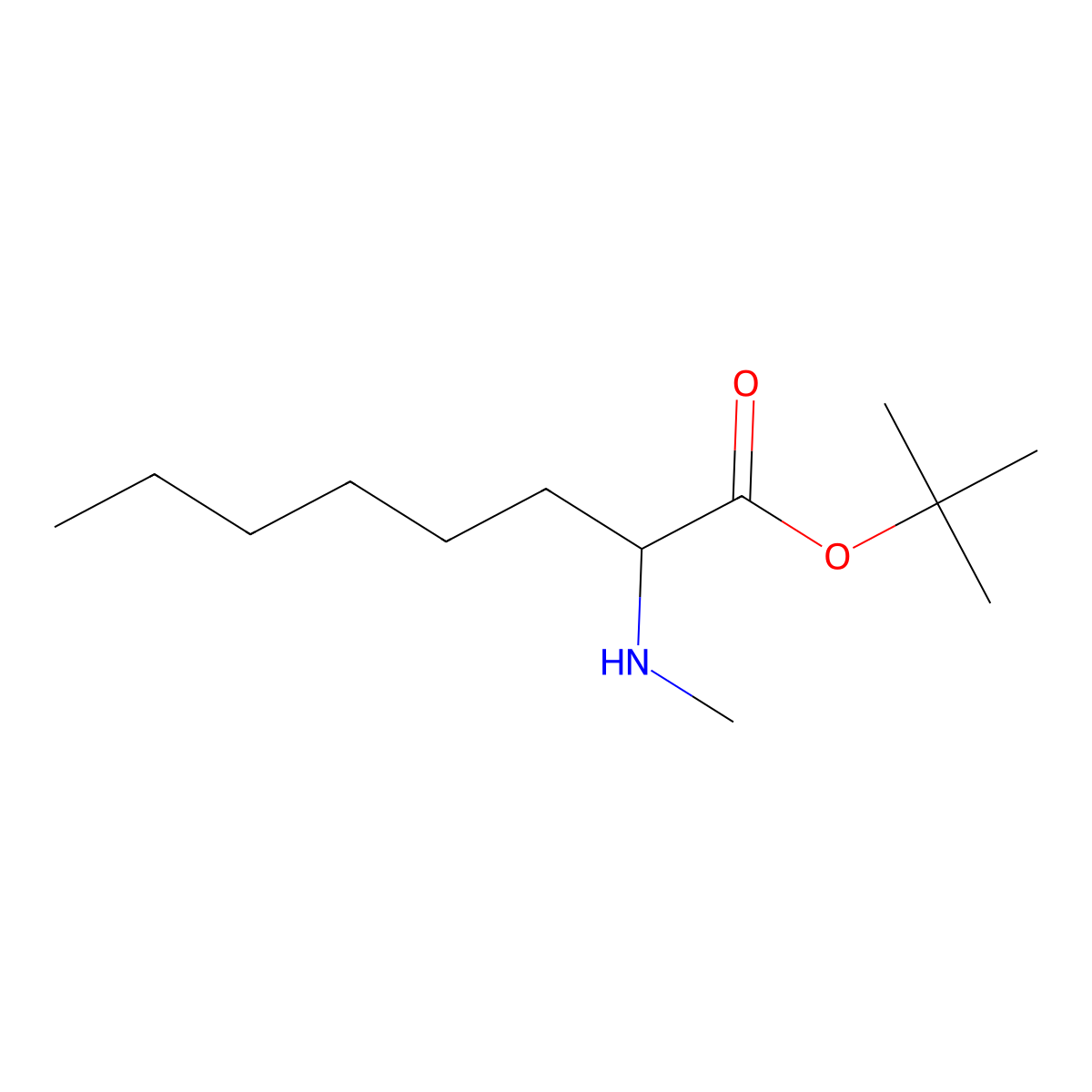 Tert-butyl 2-(methylamino)octanoate molecular structure, CAS 2580181-85-5