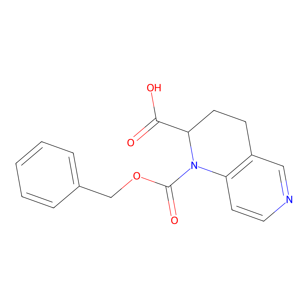 1-[(Benzyloxy)carbonyl]-1,2,3,4-tetrahydro-1,6-naphthyridine-2-carboxylic acid molecular structure, CAS 2580181-88-8