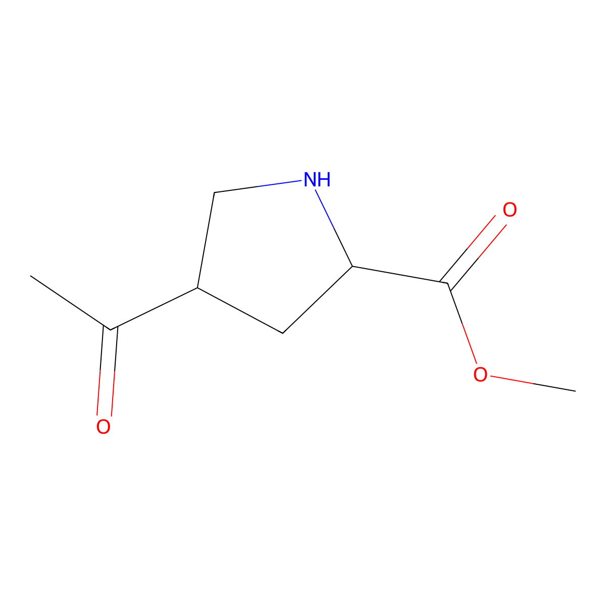 Methyl 4-acetylpyrrolidine-2-carboxylate molecular structure, CAS 2580181-90-2