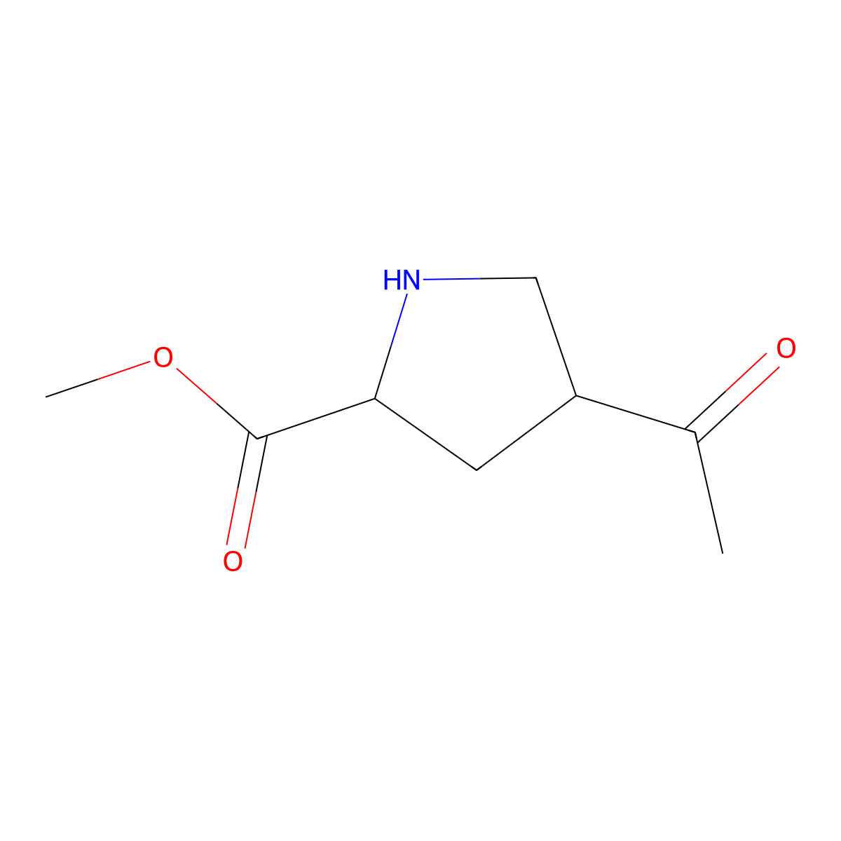 Methyl 4-acetylpyrrolidine-2-carboxylate molecular structure, CAS 2580181-90-2