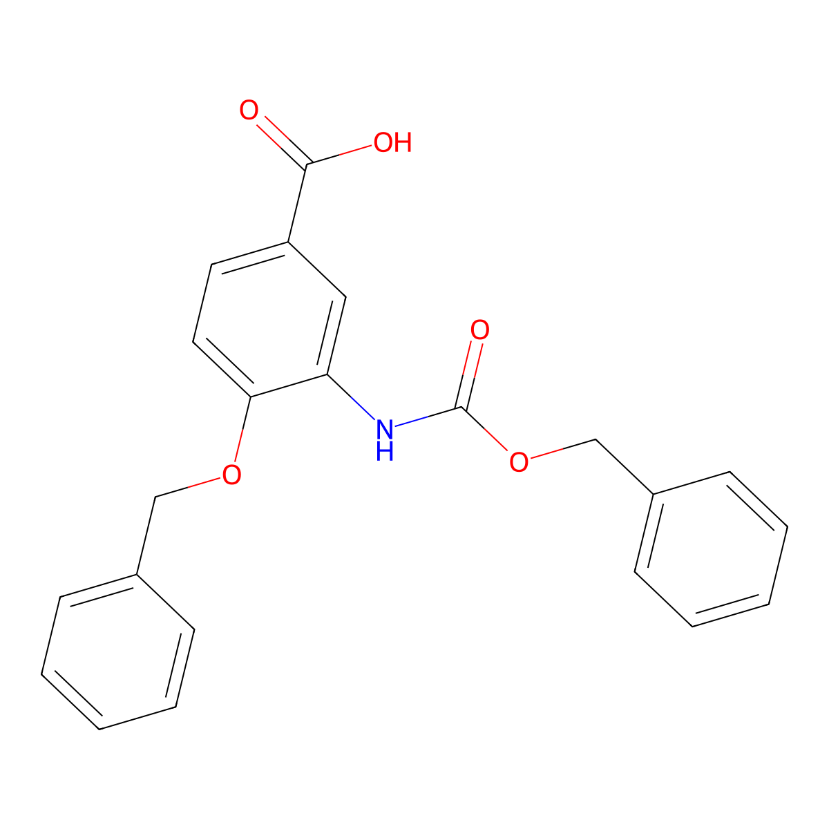 4-(Benzyloxy)-3-{[(benzyloxy)carbonyl]amino}benzoic acid molecular structure, CAS 2580182-05-2