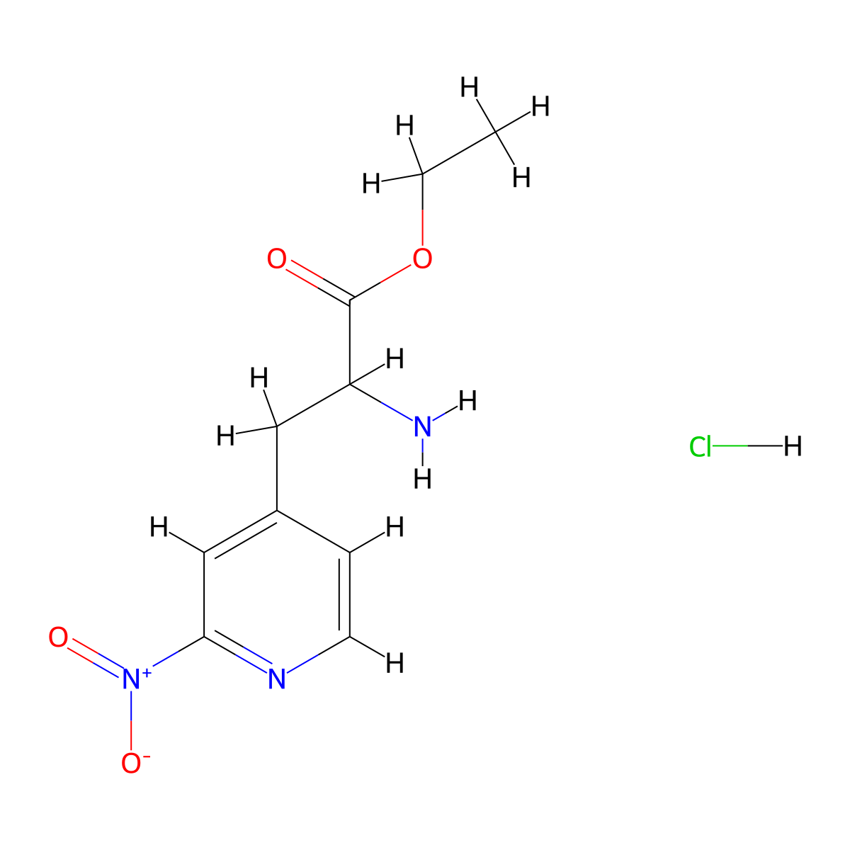 Ethyl2-amino-3-(2-nitropyridin-4-yl)propanoatehydrochloride molecular structure, CAS 2580182-23-4