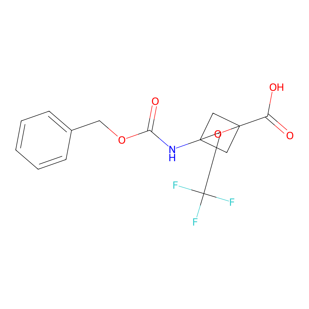 4-{[(Benzyloxy)carbonyl]amino}-3-(trifluoromethyl)-2-oxabicyclo[2.1.1]hexane-1-carboxylic acid molecular structure, CAS 2580182-35-8