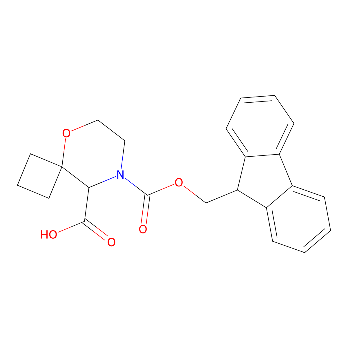 8-{[(9H-fluoren-9-yl)methoxy]carbonyl}-5-oxa-8-azaspiro[3.5]nonane-9-carboxylic acid molecular structure, CAS 2580182-51-8