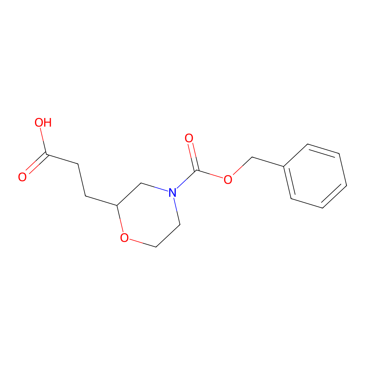 3-{4-[(Benzyloxy)carbonyl]morpholin-2-yl}propanoic acid molecular structure, CAS 2580182-58-5