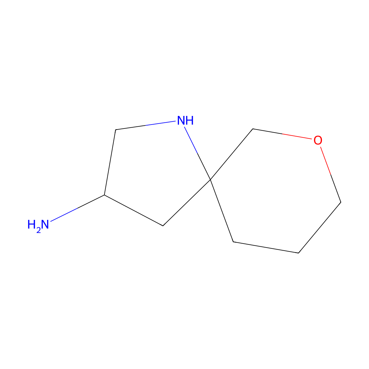 7-Oxa-1-azaspiro[4.5]decan-3-amine molecular structure, CAS 2580182-68-7
