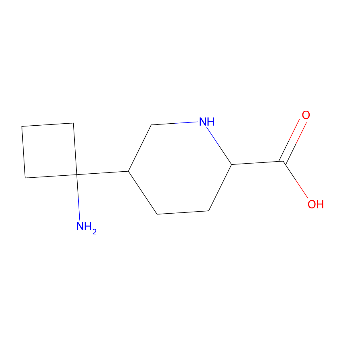 5-(1-Aminocyclobutyl)piperidine-2-carboxylic acid molecular structure, CAS 2580182-75-6