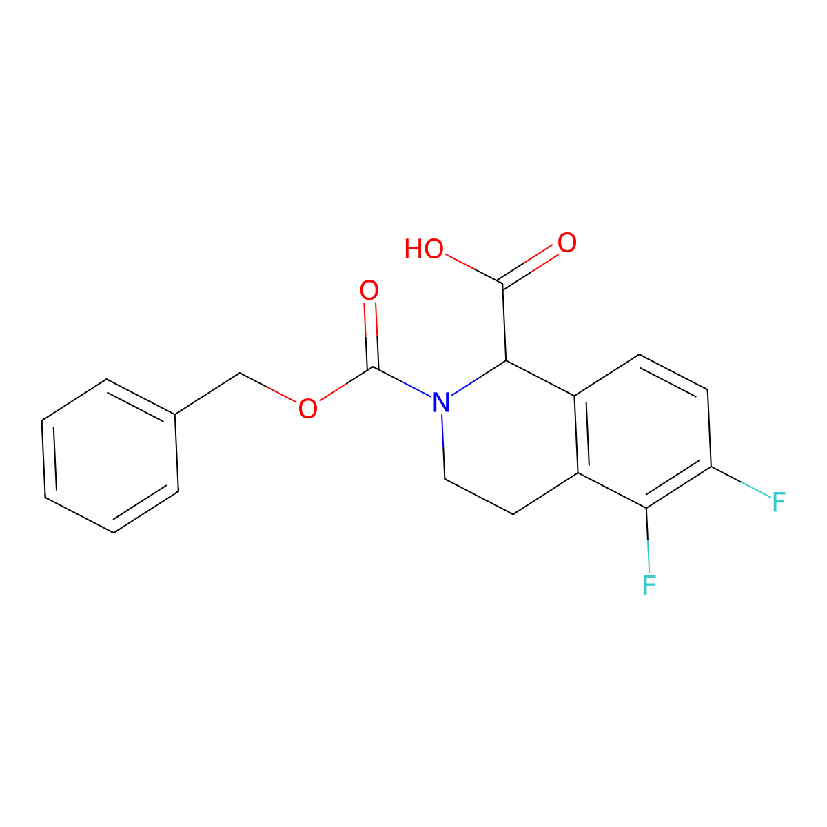 2-[(Benzyloxy)carbonyl]-5,6-difluoro-1,2,3,4-tetrahydroisoquinoline-1-carboxylic acid molecular structure, CAS 2580182-80-3