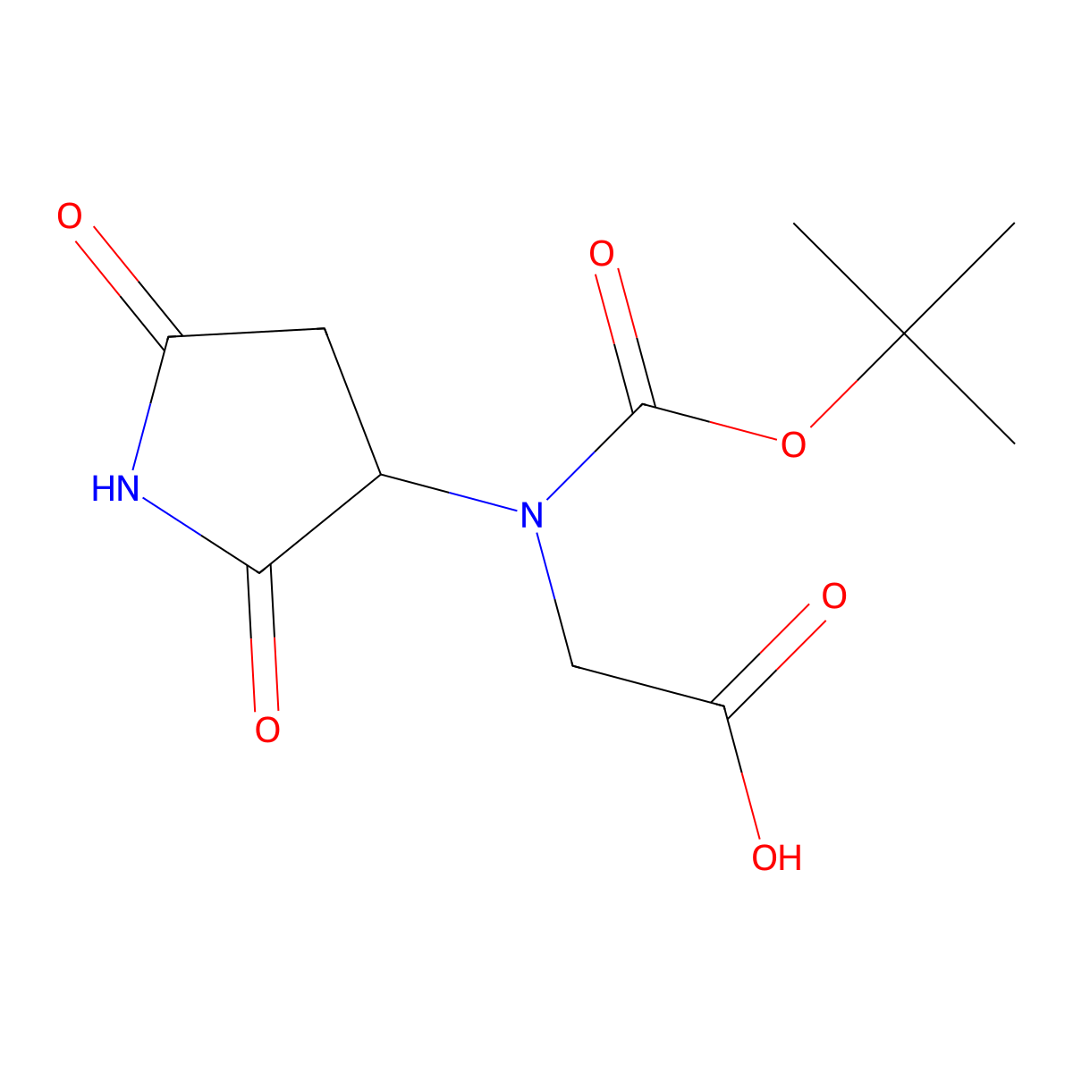 2-{[(Tert-butoxy)carbonyl](2,5-dioxopyrrolidin-3-yl)amino}acetic acid molecular structure, CAS 2580182-82-5