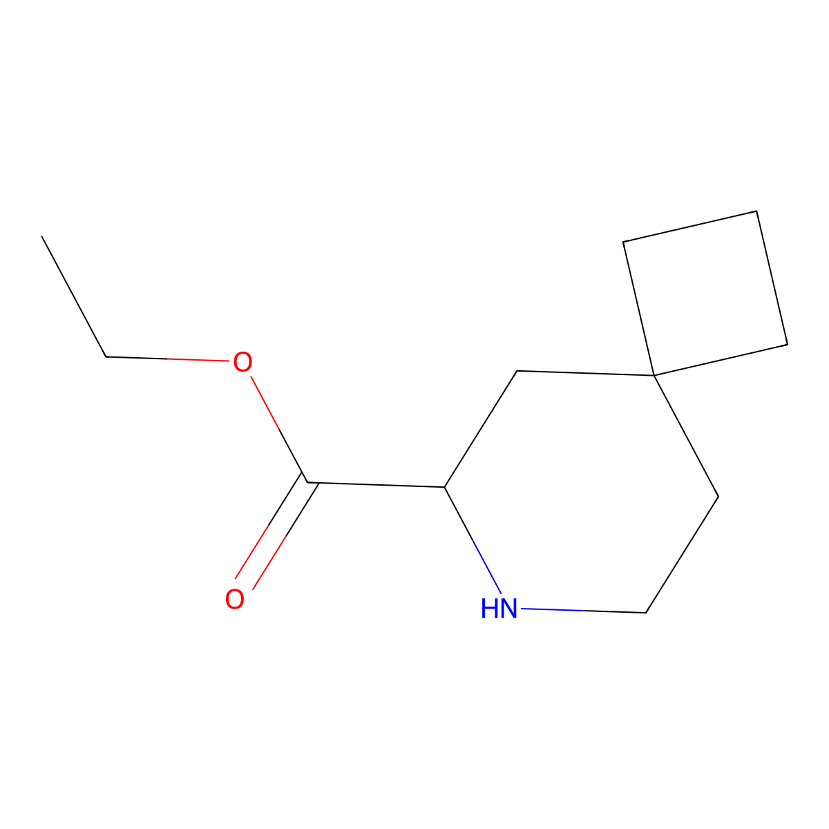 Ethyl 7-azaspiro[3.5]nonane-6-carboxylate molecular structure, CAS 2580182-93-8