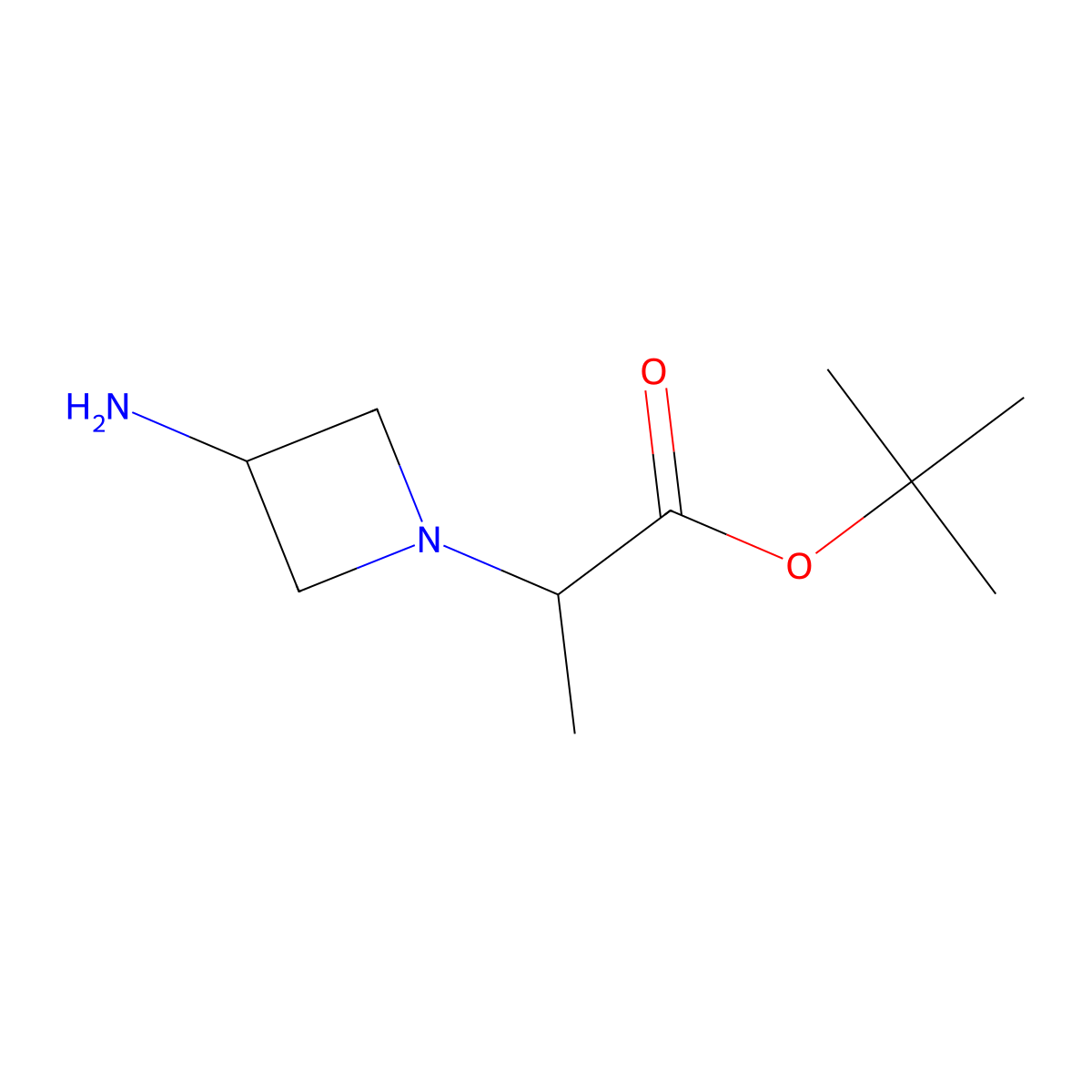 Tert-butyl 2-(3-aminoazetidin-1-yl)propanoate molecular structure, CAS 2580183-15-7