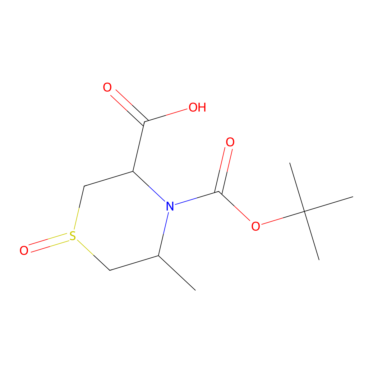 4-[(Tert-butoxy)carbonyl]-5-methyl-1-oxo-1lambda4-thiomorpholine-3-carboxylic acid molecular structure, CAS 2580183-18-0