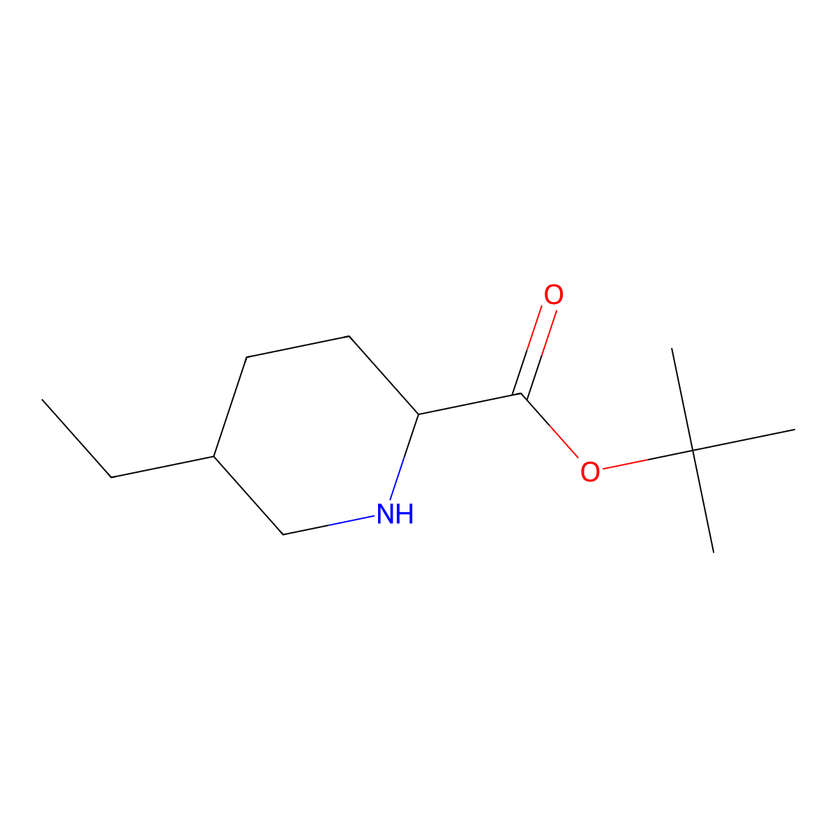 Tert-butyl 5-ethylpiperidine-2-carboxylate molecular structure, CAS 2580183-32-8