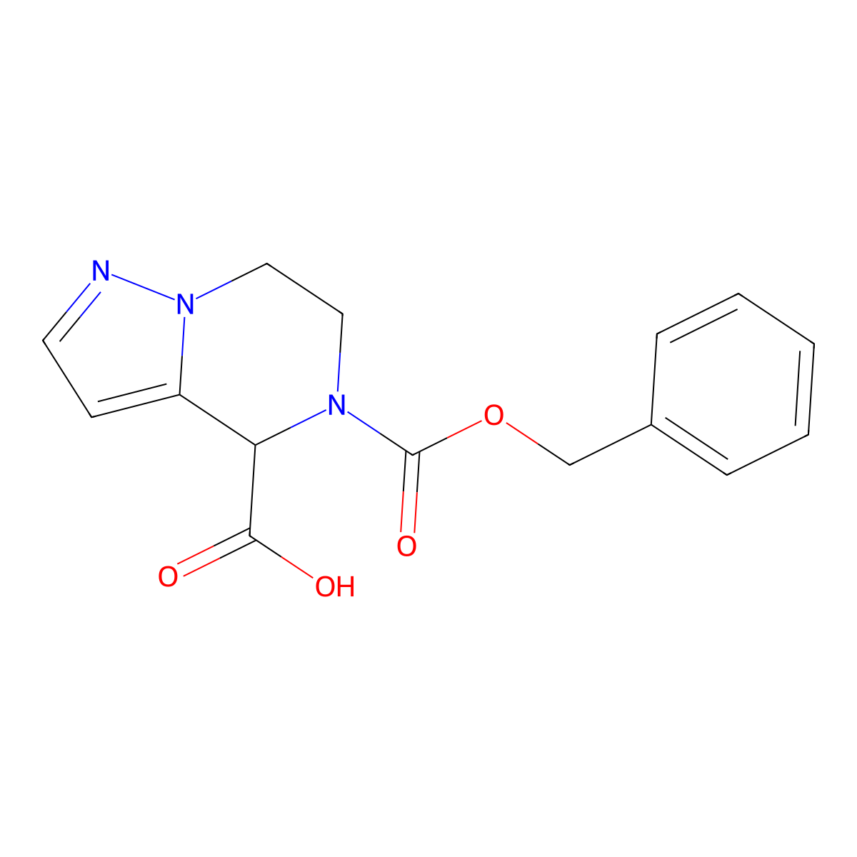5-[(benzyloxy)carbonyl]-4H,5H,6H,7H-pyrazolo[1,5-a]pyrazine-4-carboxylic acid molecular structure, CAS 2580183-38-4
