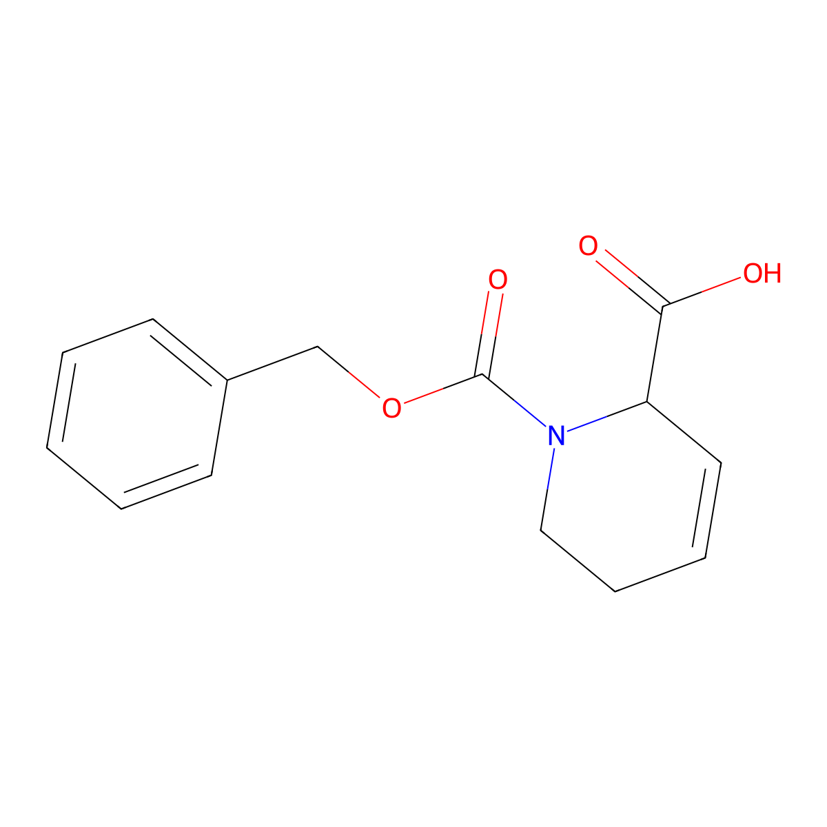 1-[(Benzyloxy)carbonyl]-1,2,5,6-tetrahydropyridine-2-carboxylic acid molecular structure, CAS 2580183-41-9