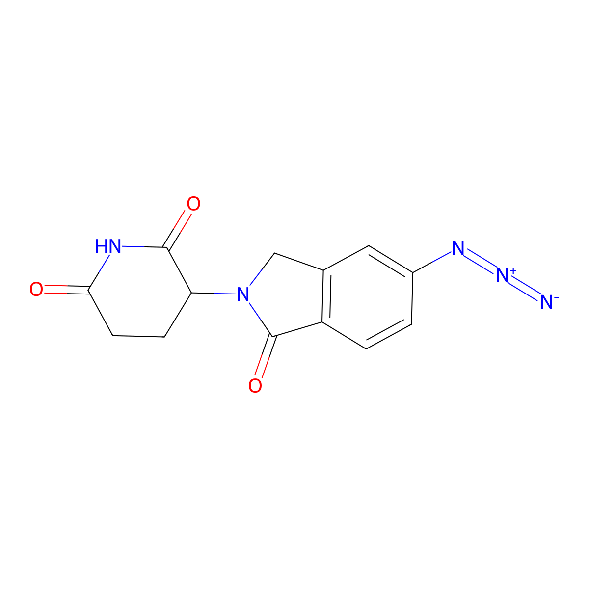 3-(5-azido-1-oxo-2,3-dihydro-1H-isoindol-2-yl)piperidine-2,6-dione molecular structure, CAS 2580183-44-2